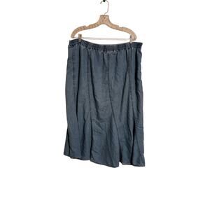 Wearabouts Elastic Waist Pull Up Swing Skirt Women's Size 2X Denim Blue 31"L